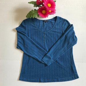 HANNAH Blue Half Button Down Sweater
